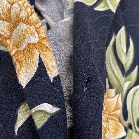 Kalaheo Mens Hawaiian Shirt Multicolor Blue Floral Pocket Button Spread Collar L - Picture 4 of 4